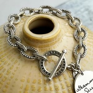 Heidi J Hale Designer Chunky Links Sterling Bracelet No Charm